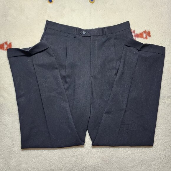 Fendi High Rise Straight Leg Pants Black 32 Lightweight Luxury Mohair Wool - Picture 1 of 7